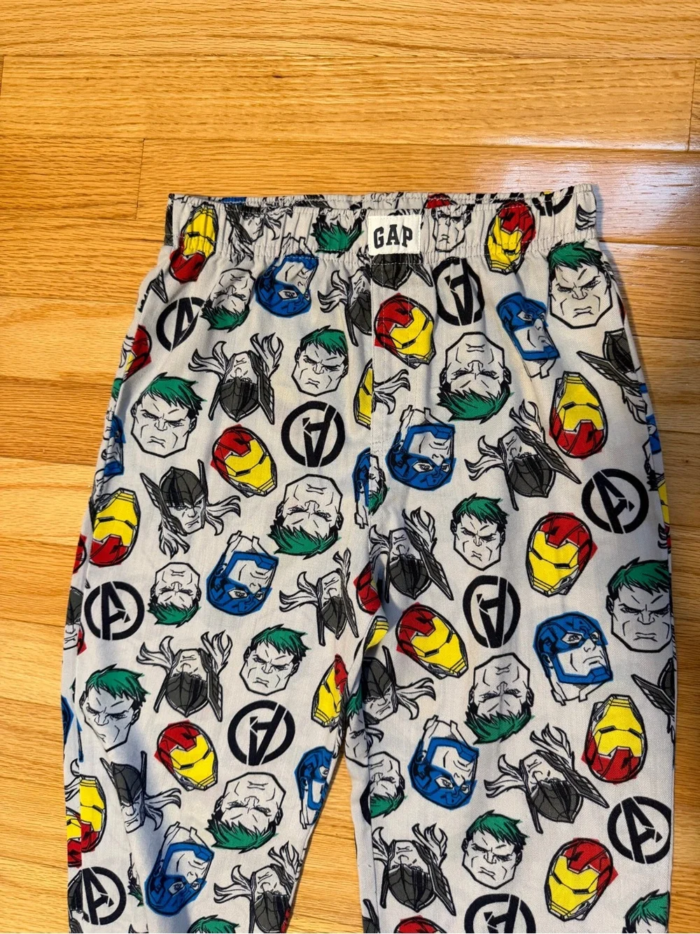 GAP Navy and Red Short-Sleeve Pajama Set with Superhero Print Pants